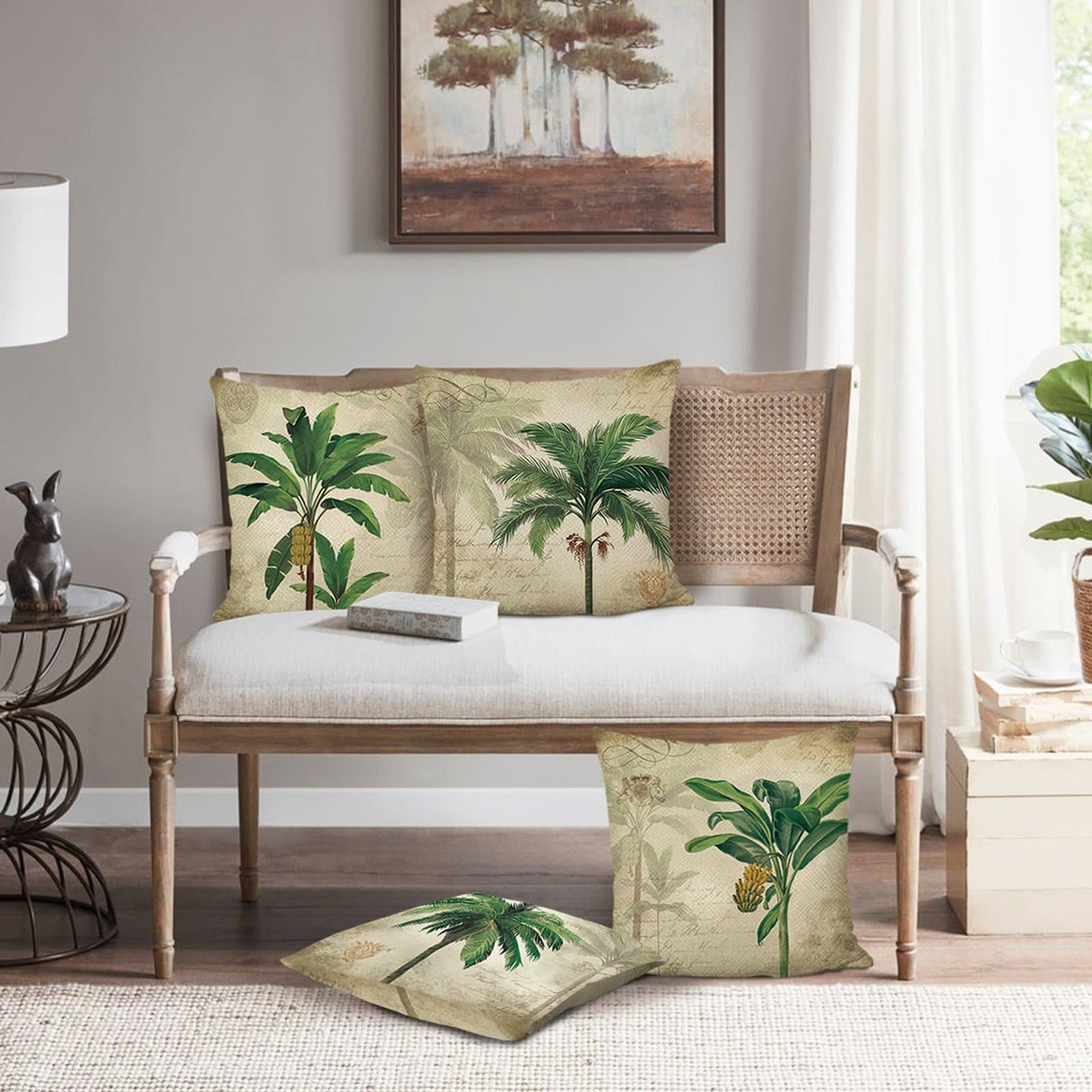 Tropical Palm Tree Throw Pillow Covers