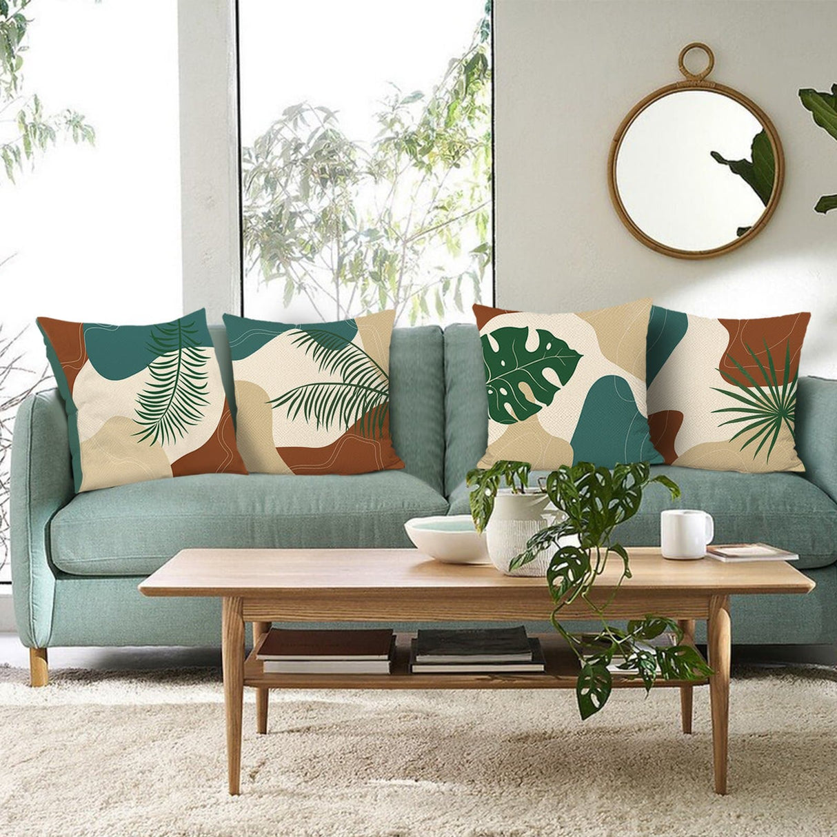 Tropical Leaves Throw Pillow Covers