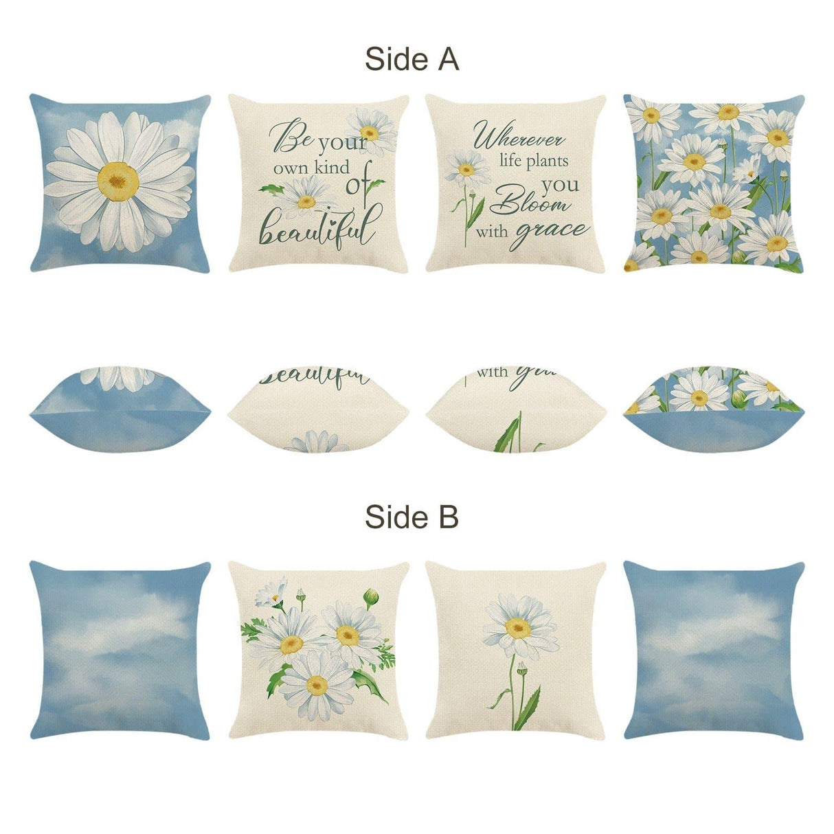 Daisy Floral Throw Pillow Covers