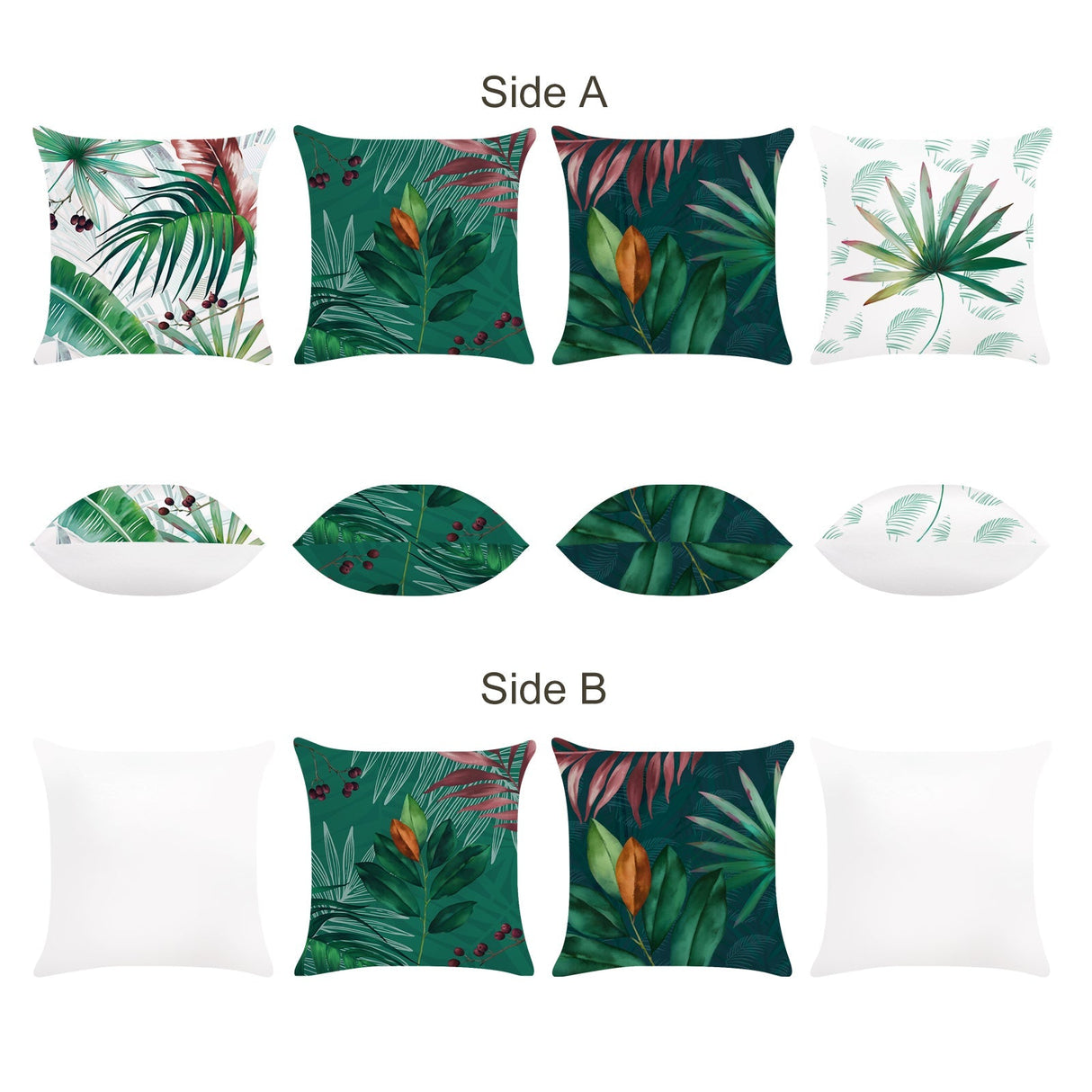 Tropical Leaves Throw Pillow Covers