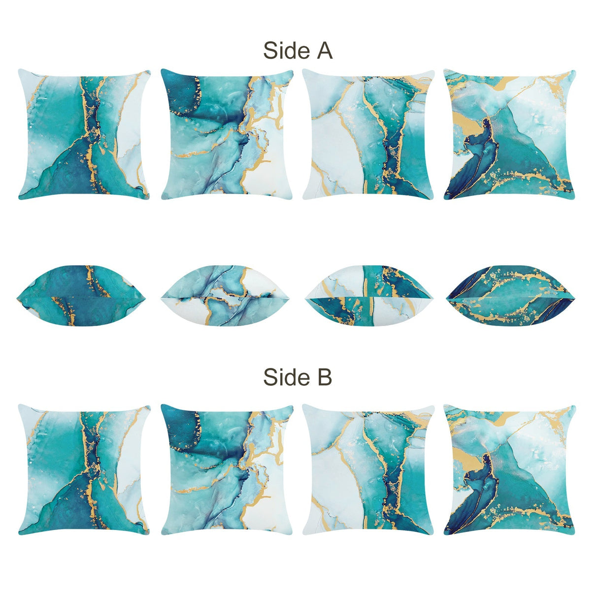 Turquoise Marble Throw Pillow Covers