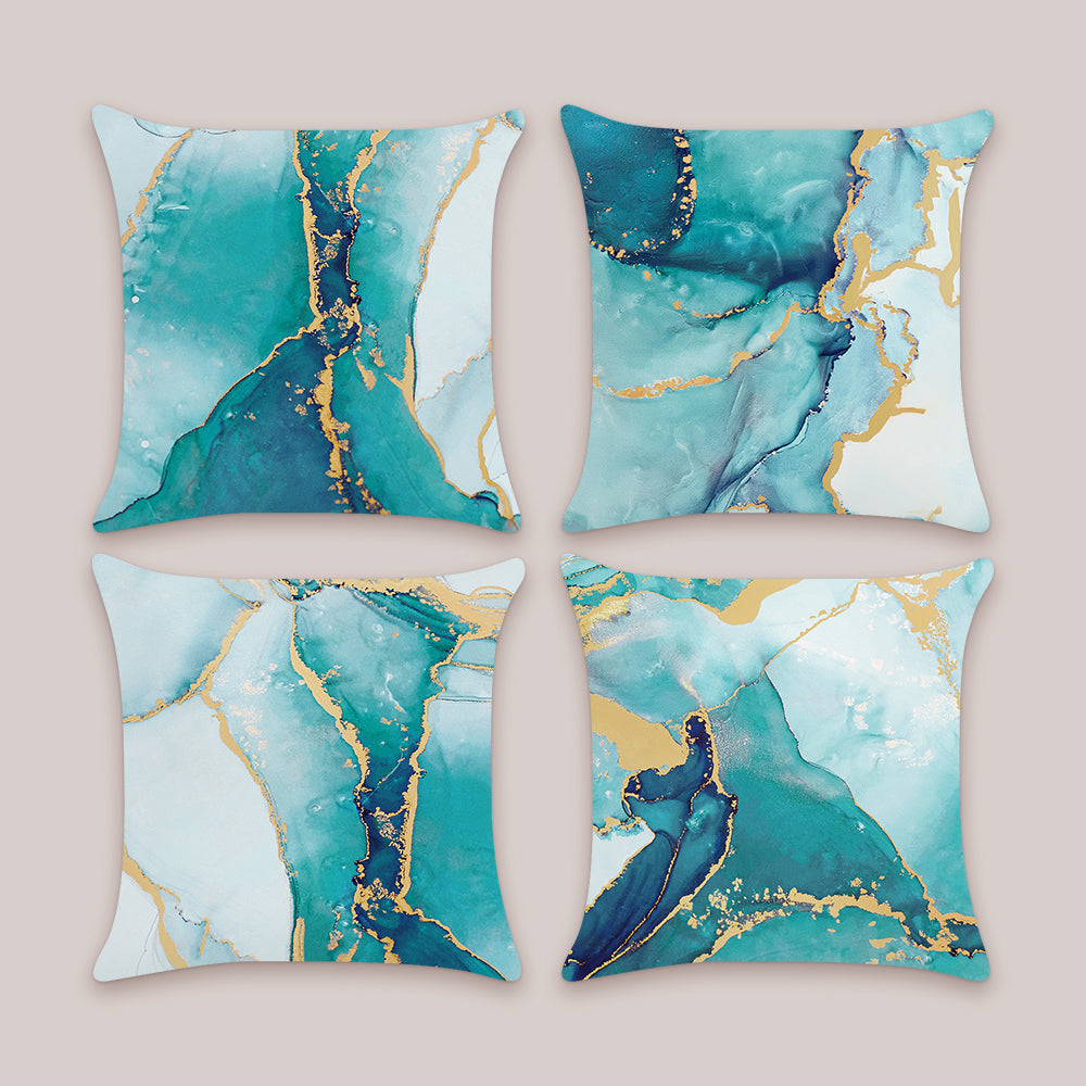 Turquoise Marble Throw Pillow Covers