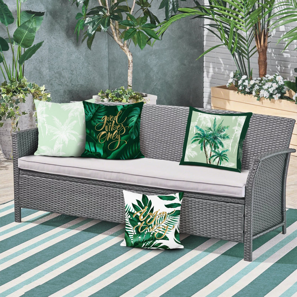 Tropical Leaves Throw Pillow Covers