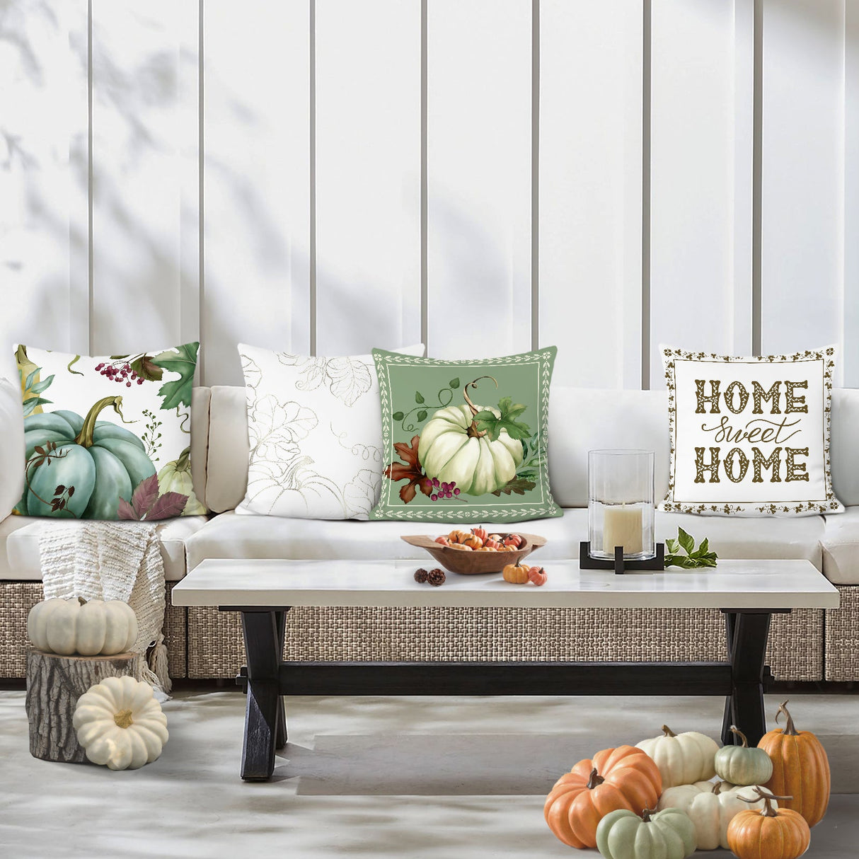 Fall Pumpkin Throw Pillow Covers