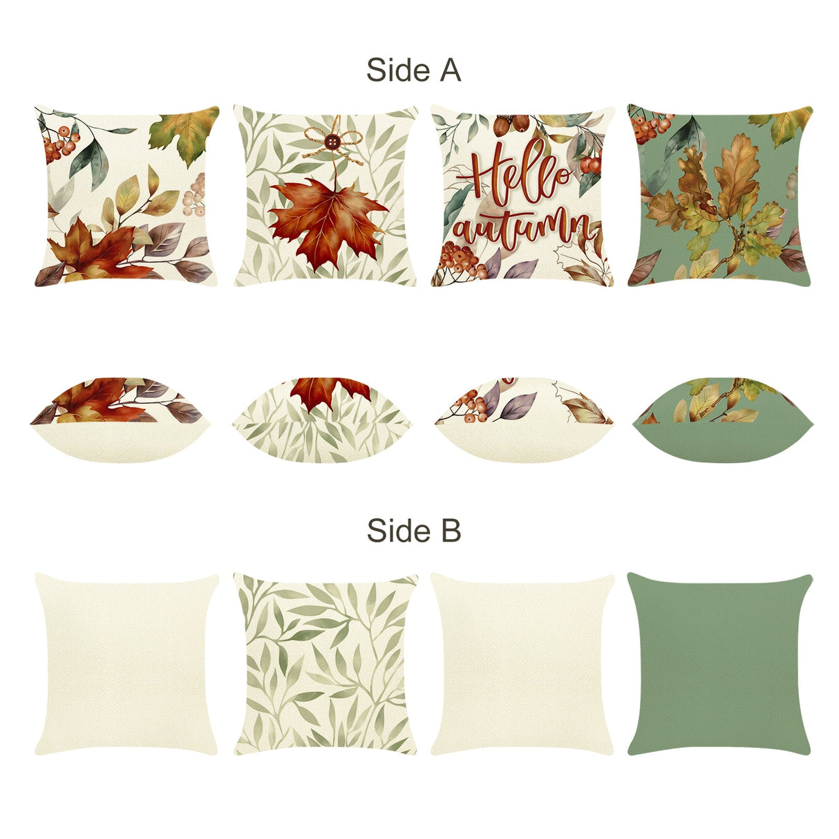 Fall Maple Leaves Throw Pillow Covers