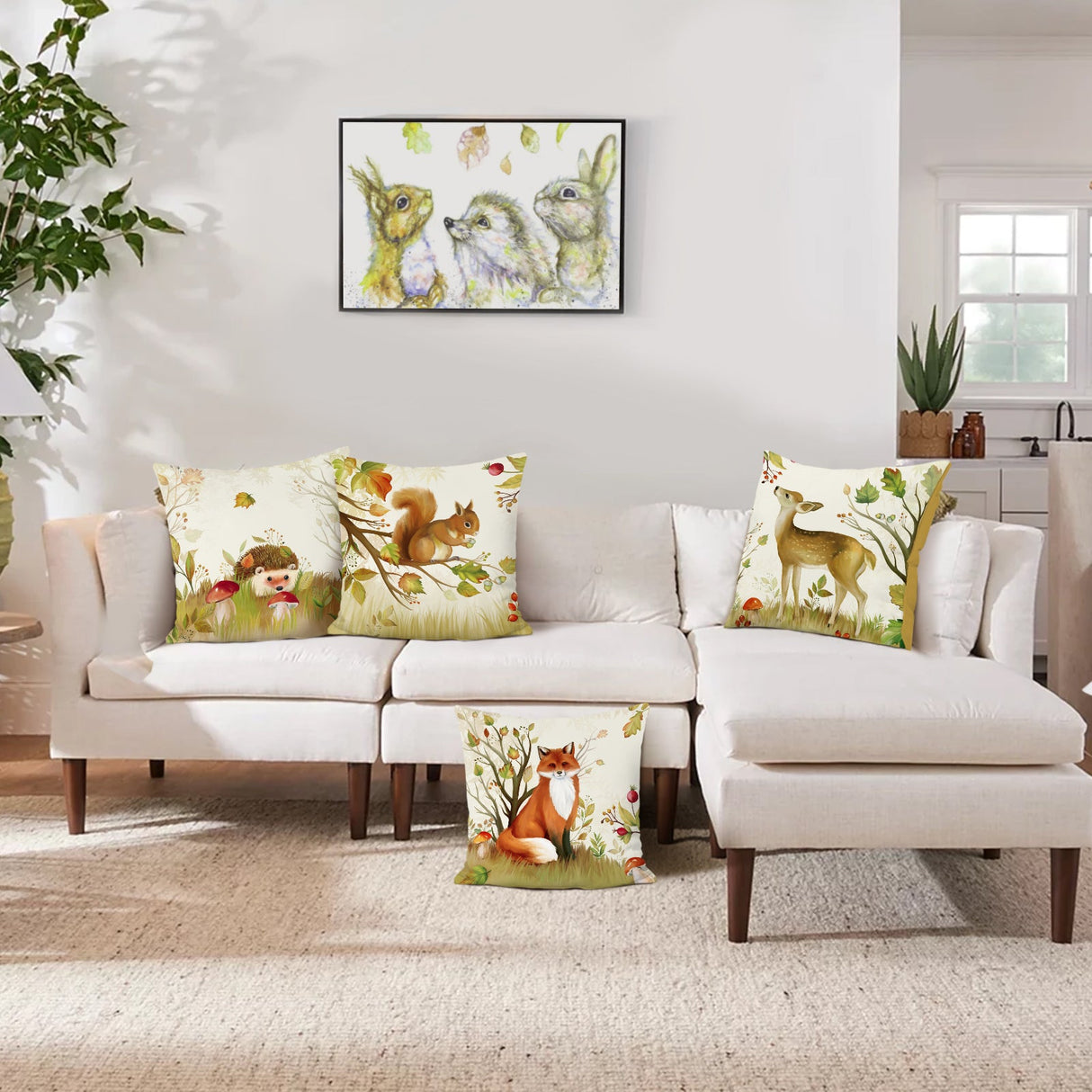 Forest Animals Throw Pillow Covers