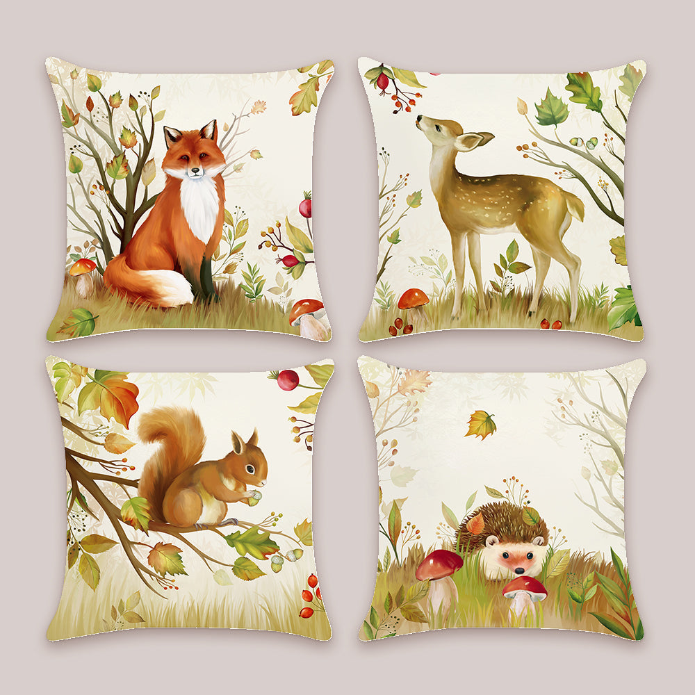 Forest Animals Throw Pillow Covers