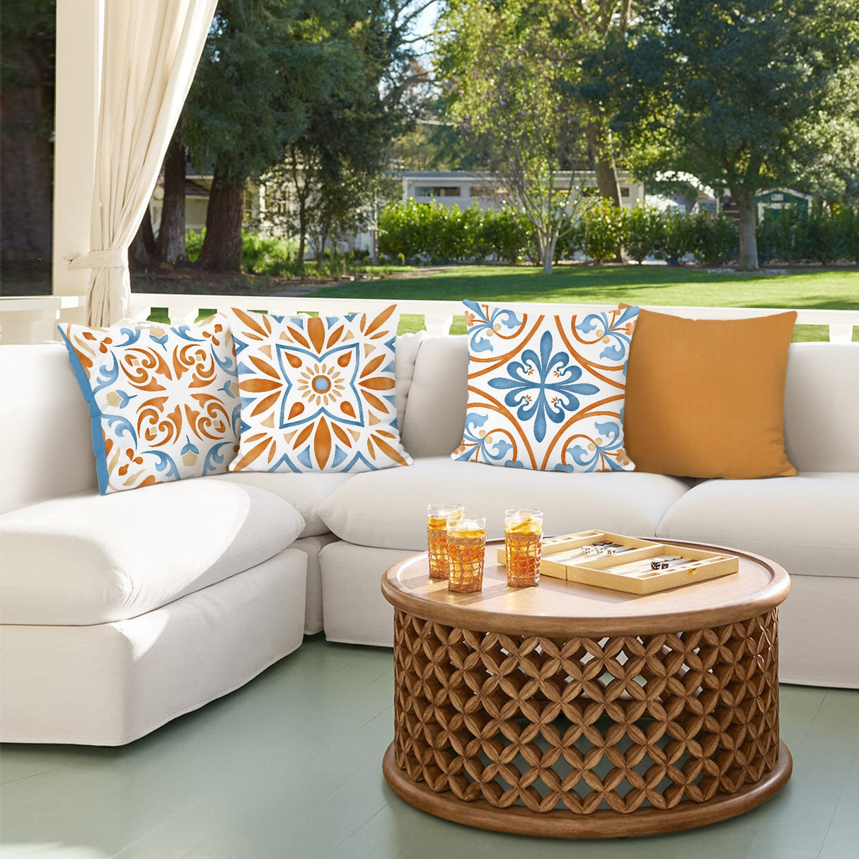 Boho Mandala Floral Throw Pillow Covers