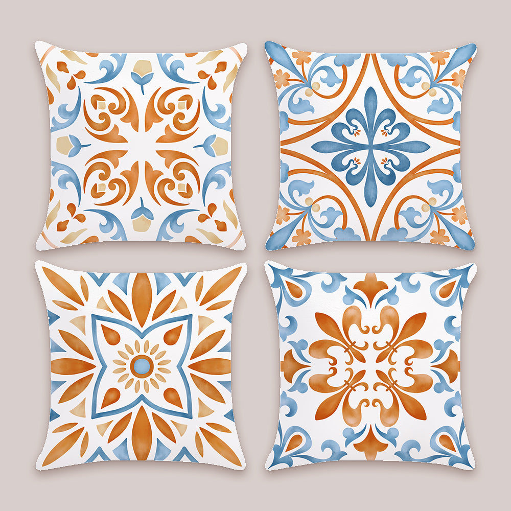 Boho Mandala Floral Throw Pillow Covers