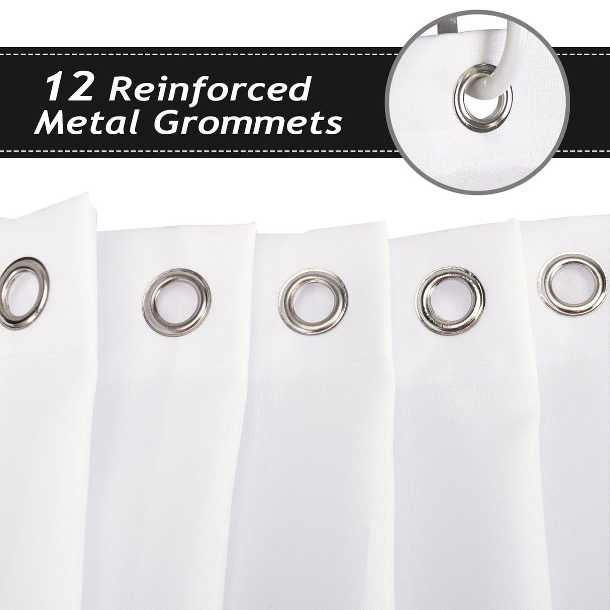 Boho Black Geometric Shower Curtain