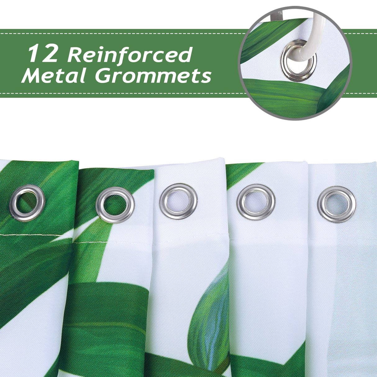 Green Bamboo Leaves Shower Curtain