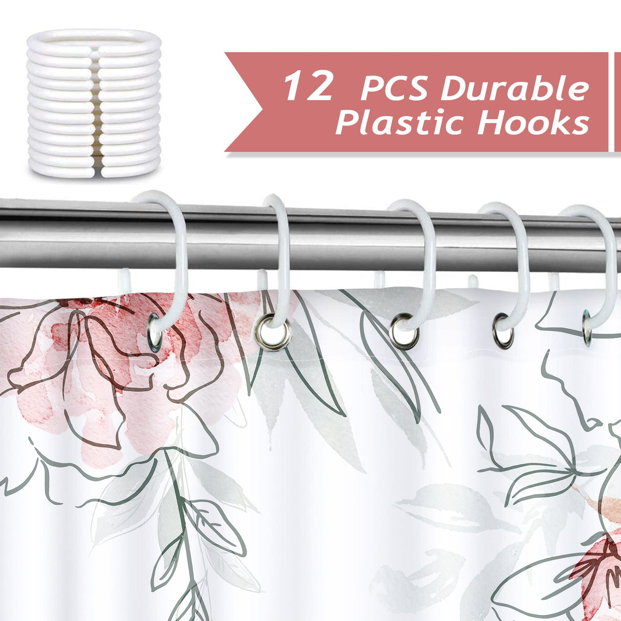 Watercolor Floral Shower Curtain