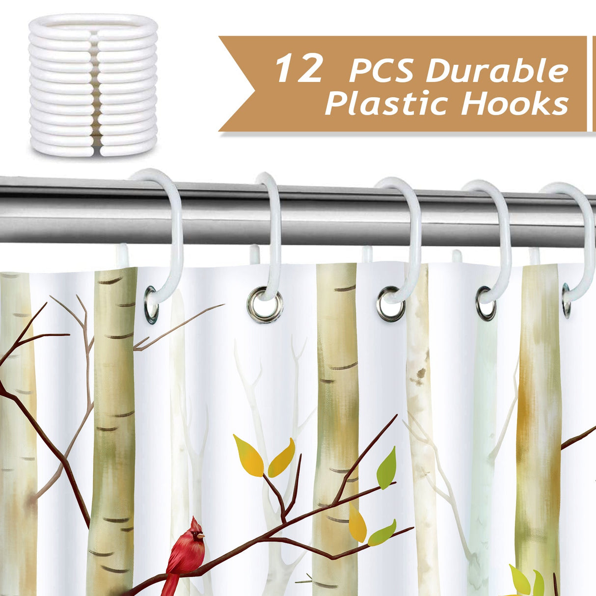 Fall Forest Animal Shower Curtain