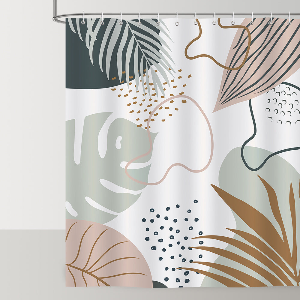 Abstract Boho Leaf Shower Curtain