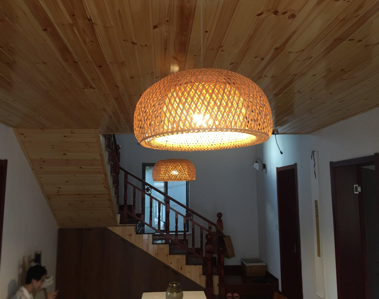 Bamboo Braided Pendant Lamp