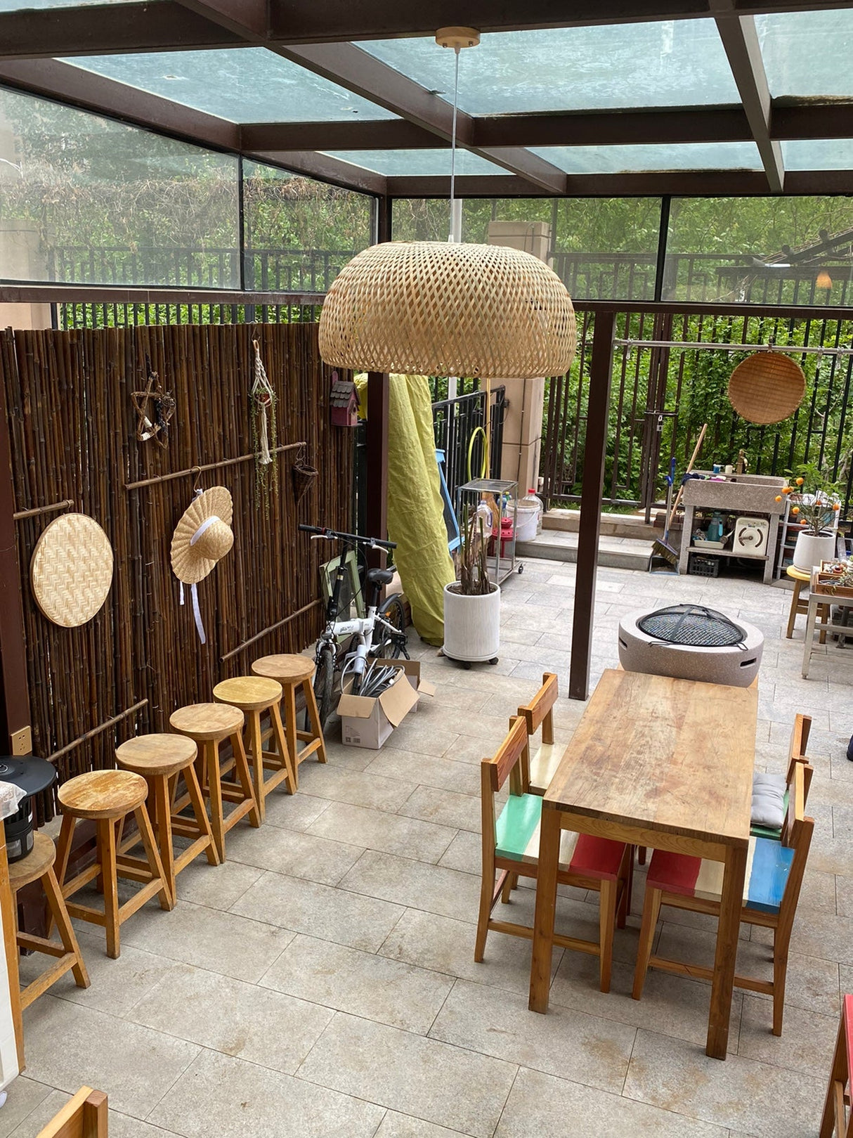 Bamboo Braided Pendant Lamp