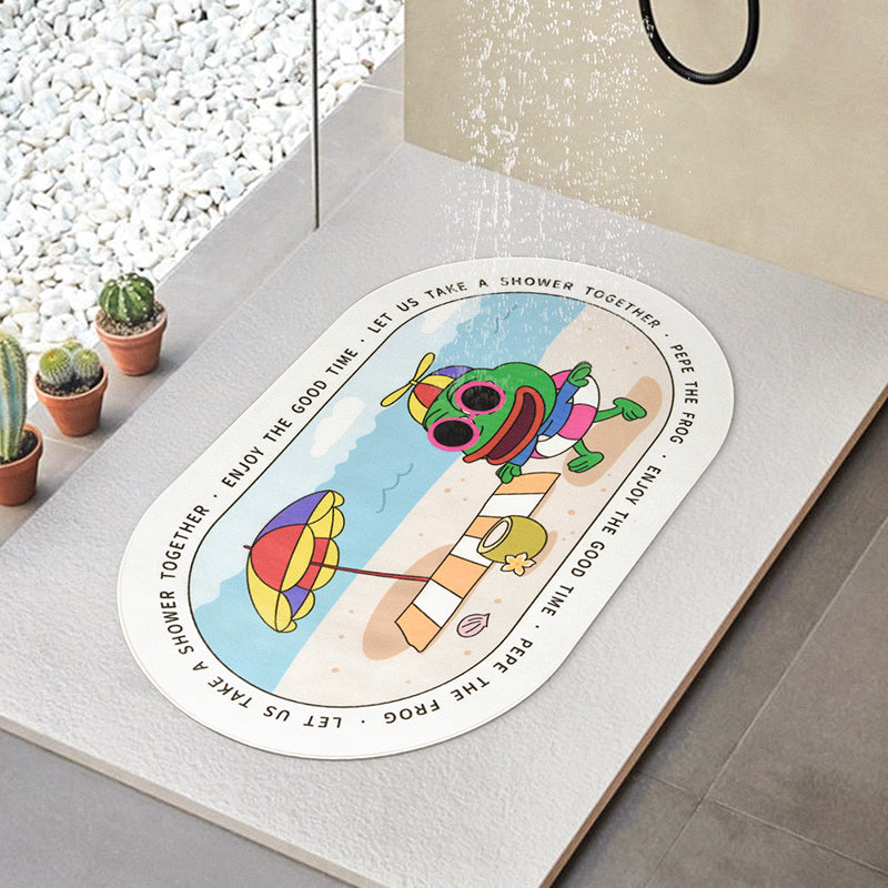 Beach Frog PVC Bathroom Mat