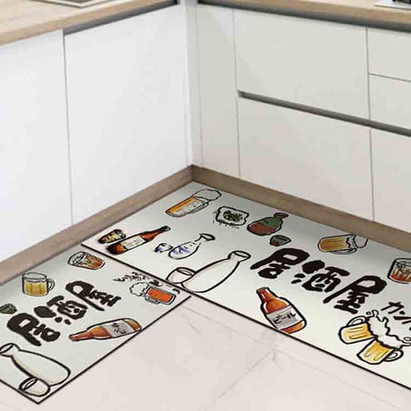 Beer and Wine Kitchen Mat