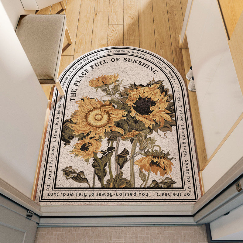 Black Sunflower Entrance Door Mat