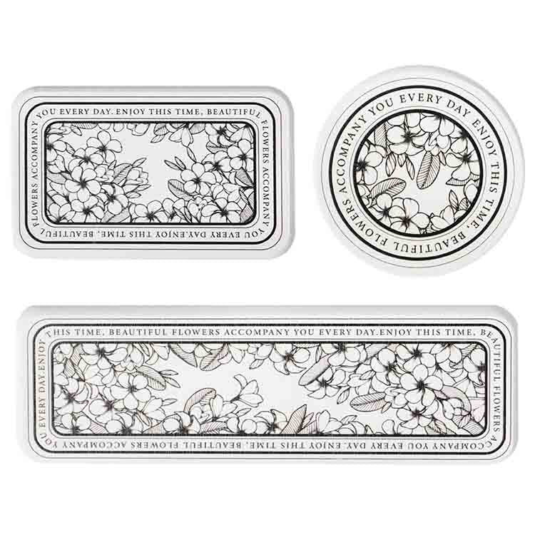 Black and White Flower Diatomaceous Earth Cup Mat Set