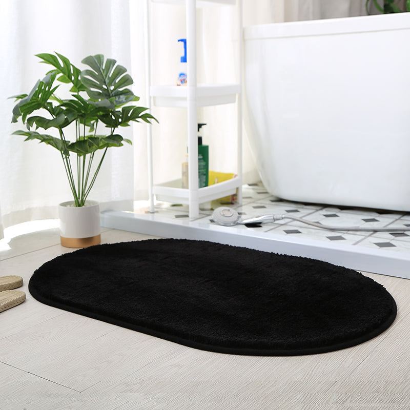 Feblilac Semicircle Solid Red Tufted Bath Mat, Multiple Sized Soft Plush Water-Absorbent, Anti Slip Toilet Mat, Soft Thick Bathroom Carpet, Pure Bathroom Mats, Simple Best Bath Rugs, Hot Shower Mat Non Slip, Toilet Rug