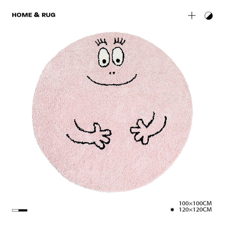 Blue Pink Black Smile Face Bedroom Mat