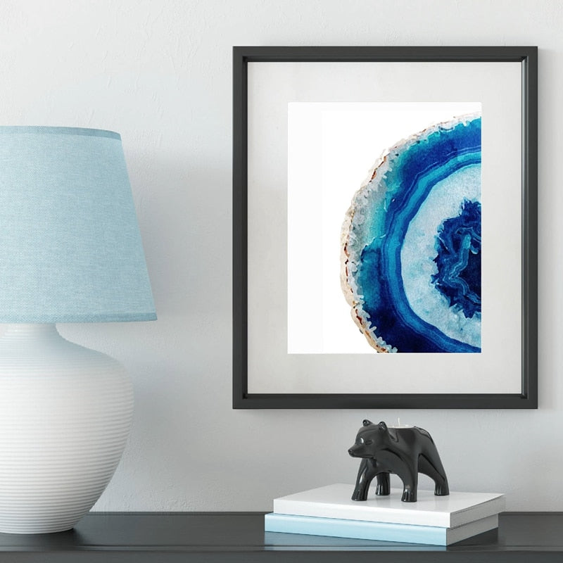 Blue Agate Poster Wall Art