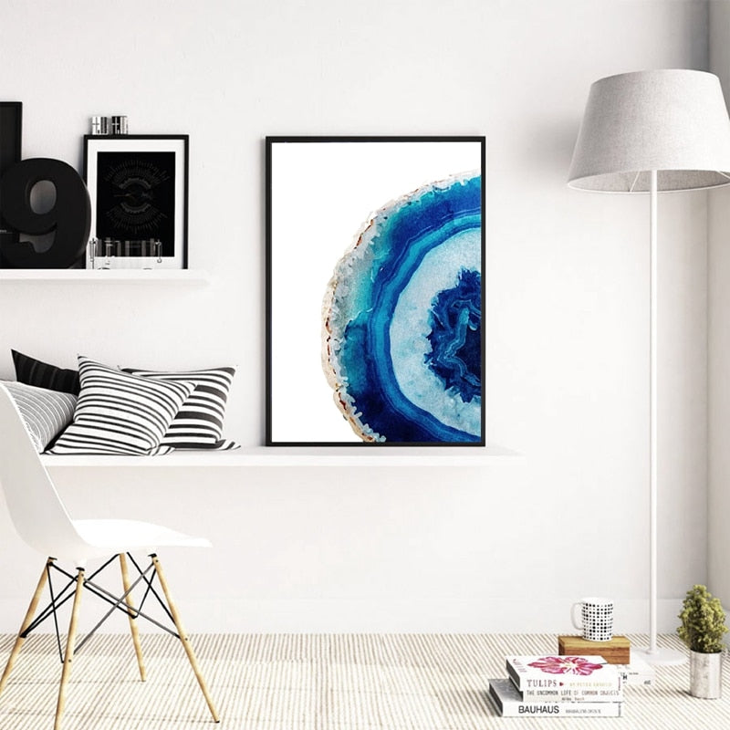 Blue Agate Poster Wall Art