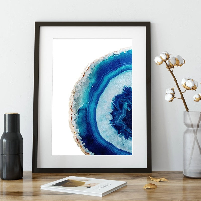 Blue Agate Poster Wall Art