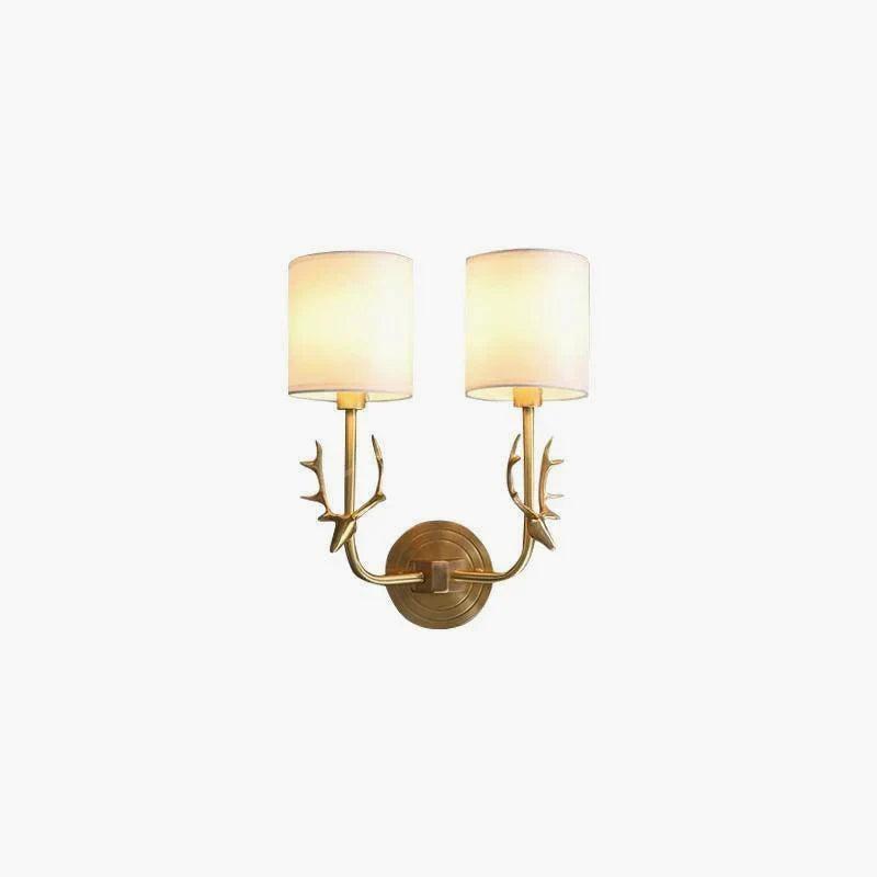 Deer Head Corporal Bronze Wall Lamp