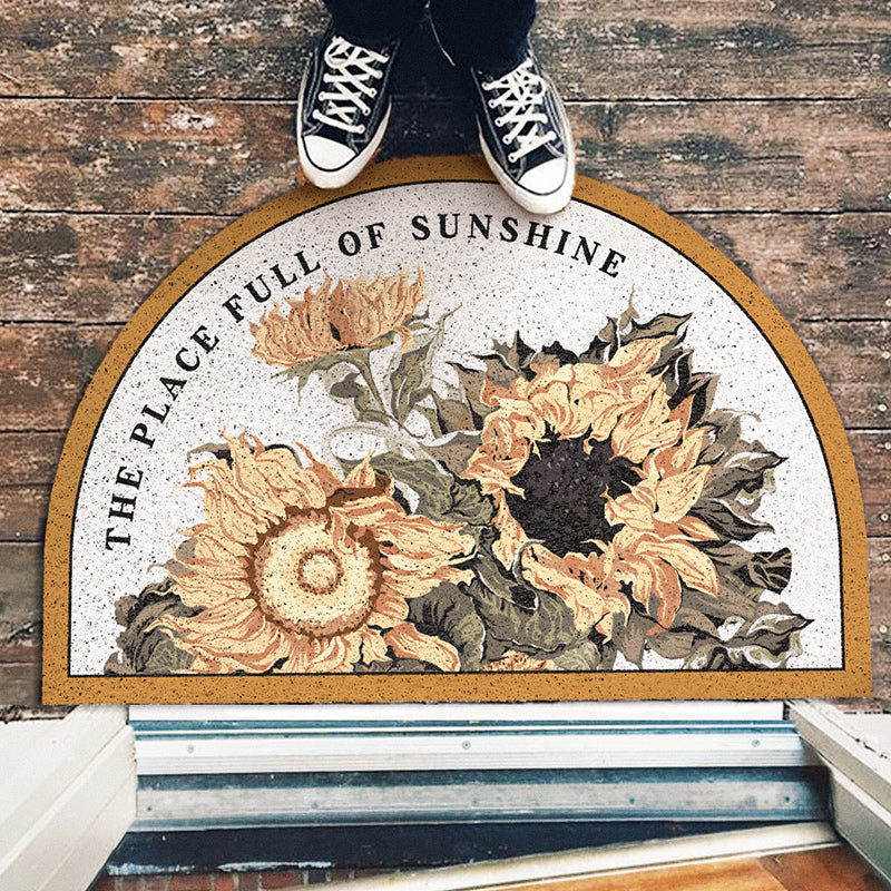 Brown Sunflower Entrance Door Mat