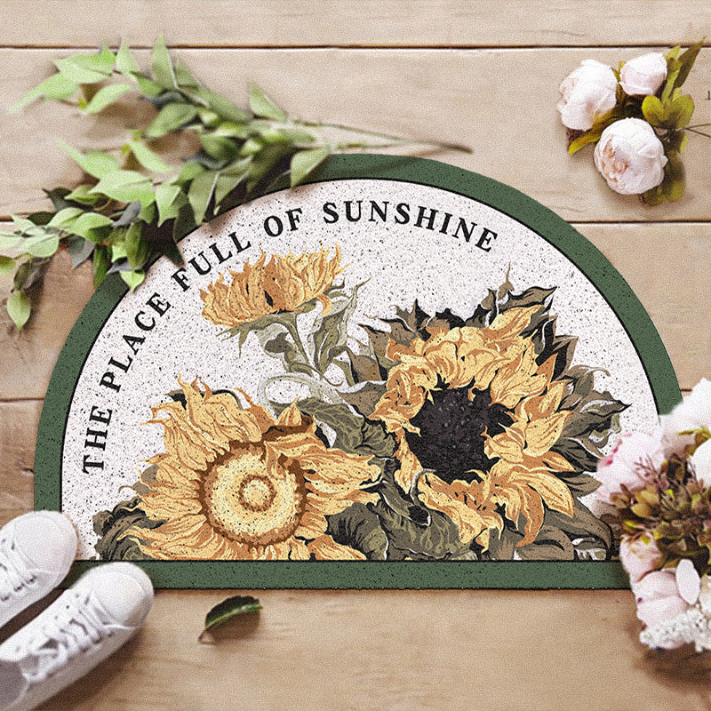 Brown Sunflower Entrance Door Mat