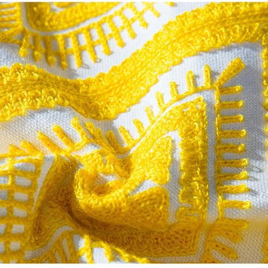 Burst of Yellow Embroidered Pillow Covers