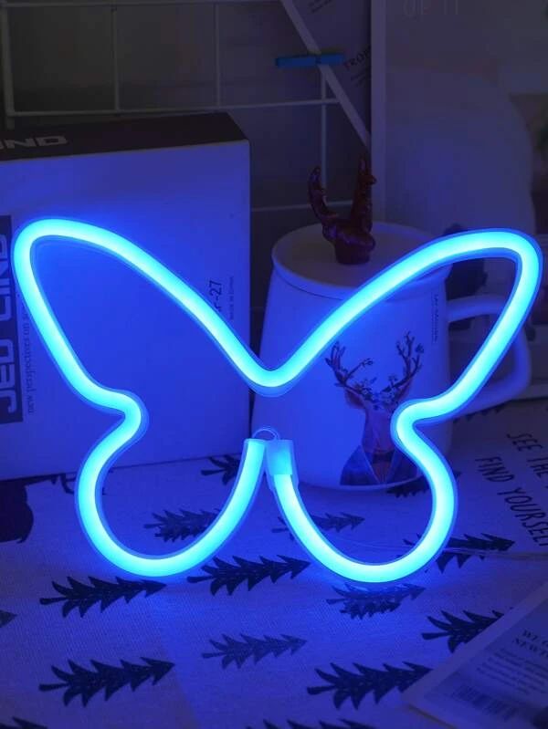Butterfly Shaped Blue Color Neon Light