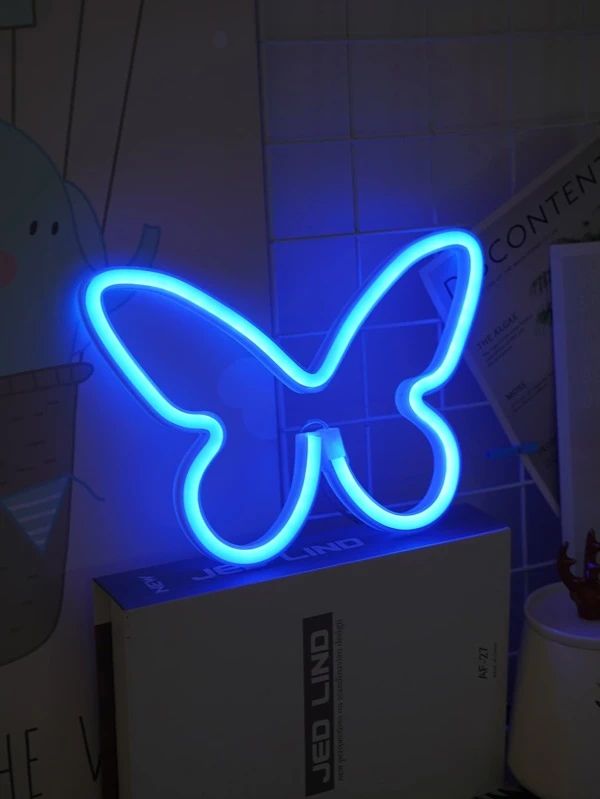 Butterfly Shaped Blue Color Neon Light