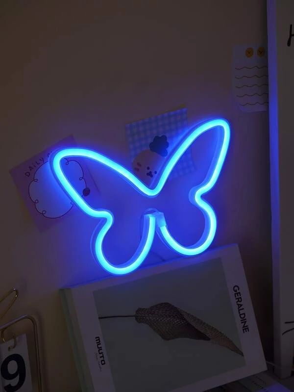 Butterfly Shaped Blue Color Neon Light