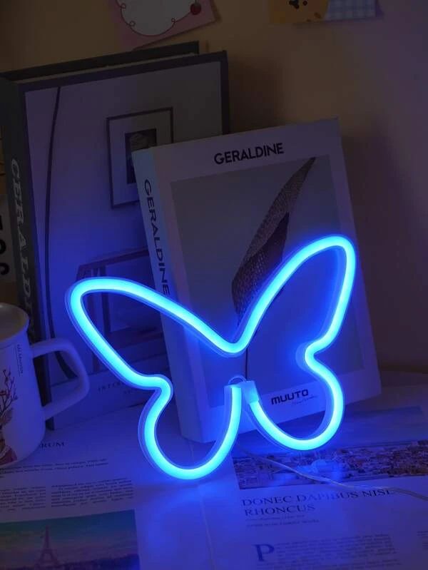 Butterfly Shaped Blue Color Neon Light