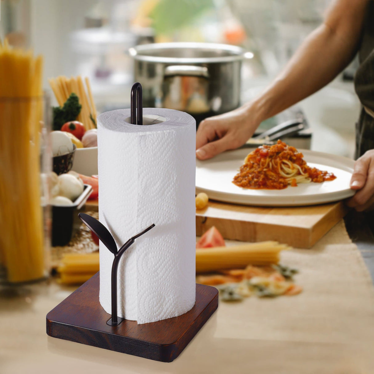 Rustic Wooden Paper Towel Holder