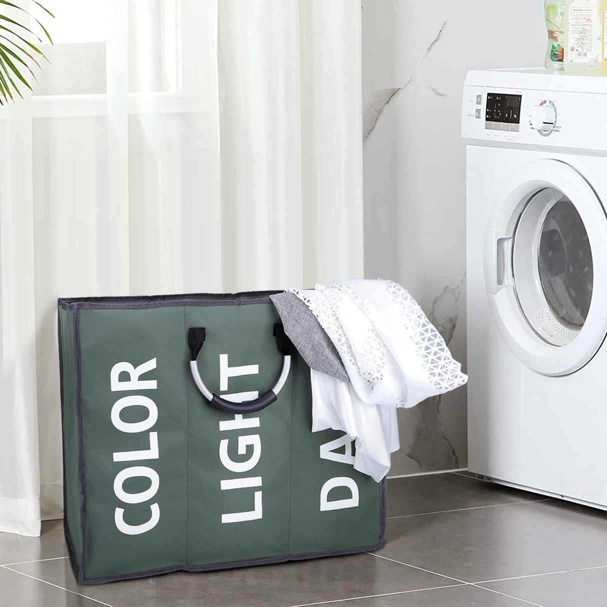 Large Grey Collapsible Laundry Basket