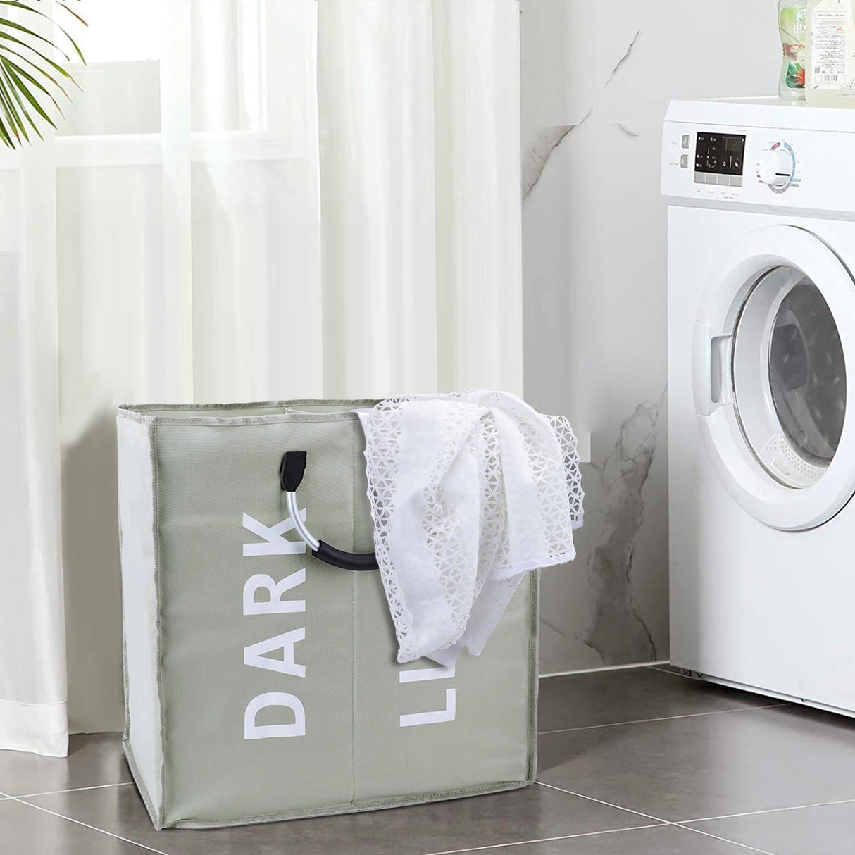 Grey Collapsible Laundry Basket