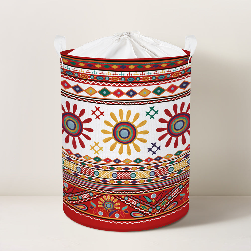 Red Sunflowers Collapsible Laundry Hamper