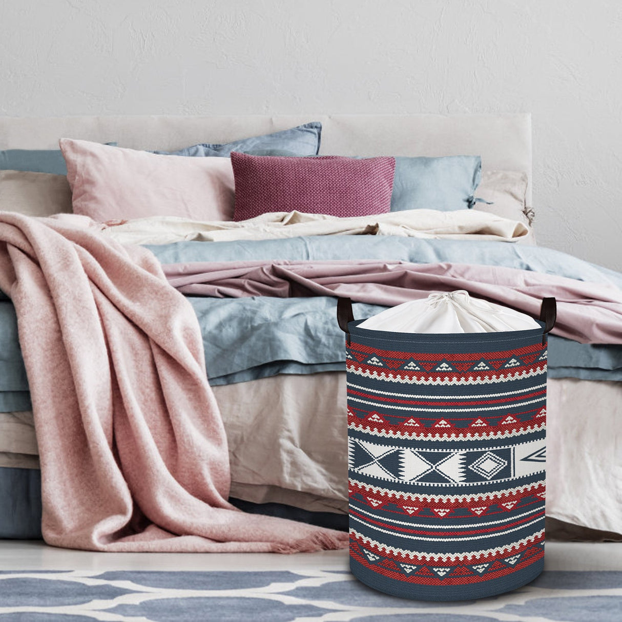 Red Stripe Collapsible Laundry Hamper