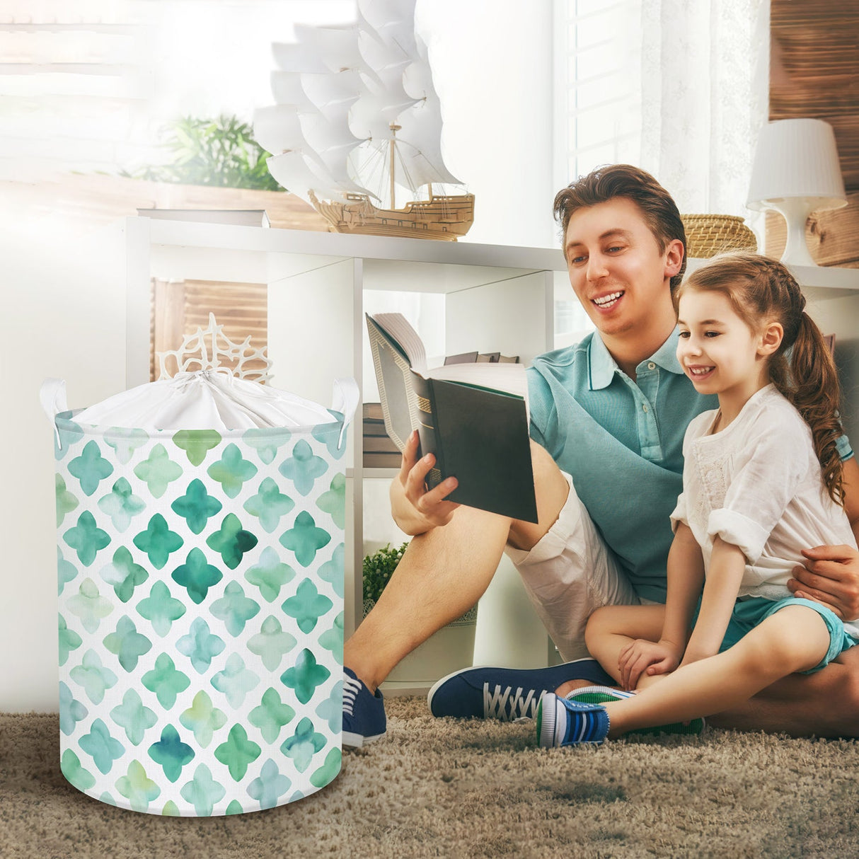 Green Leaf Collapsible Laundry Hamper