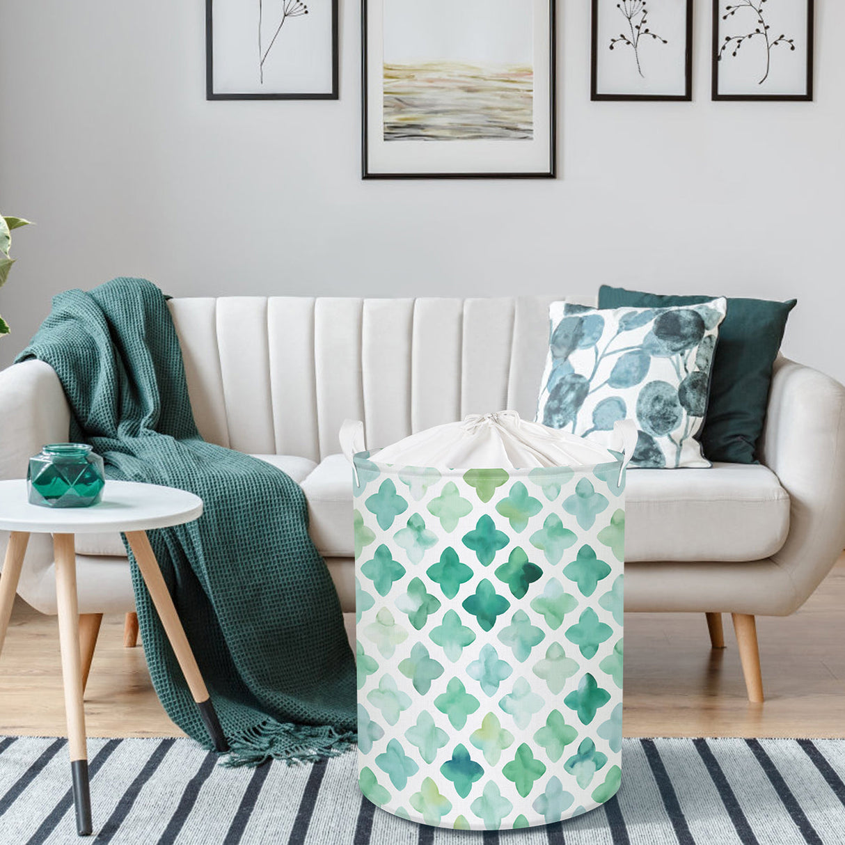 Green Leaf Collapsible Laundry Hamper