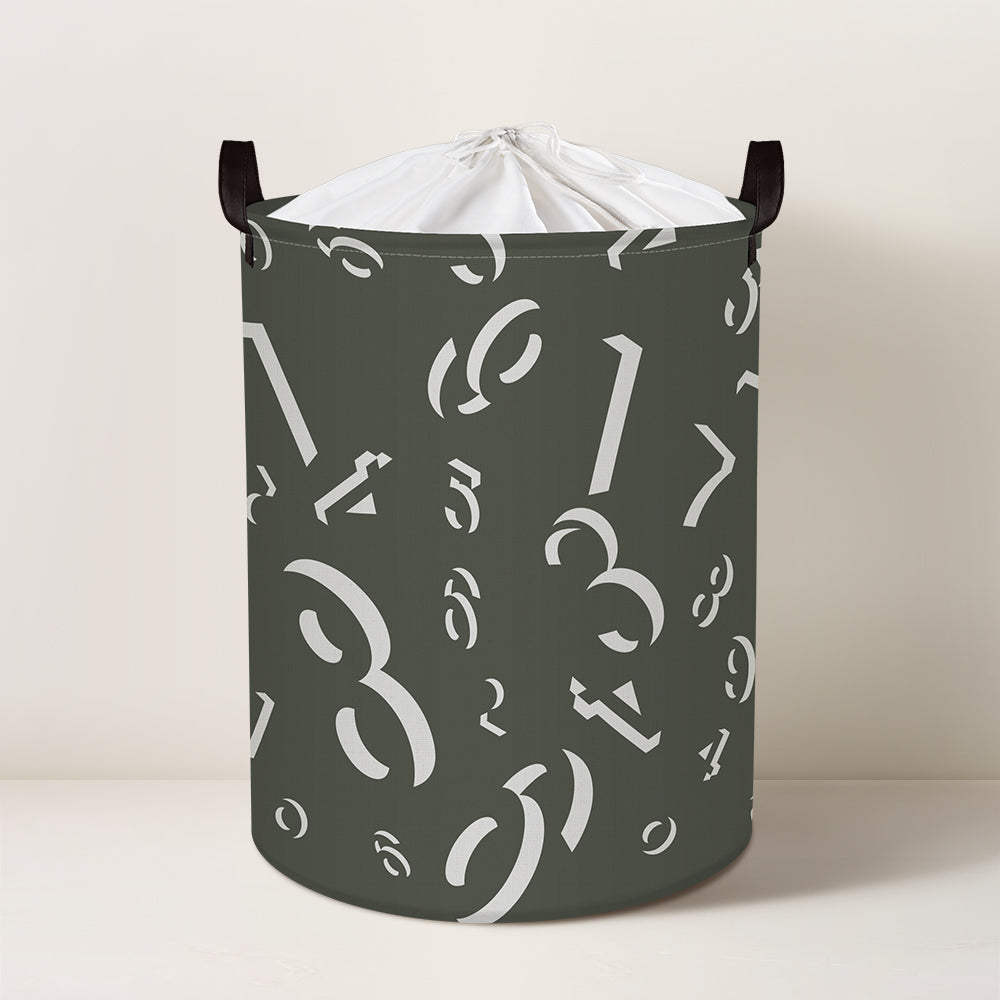 Grey Numbers Collapsible Laundry Hamper