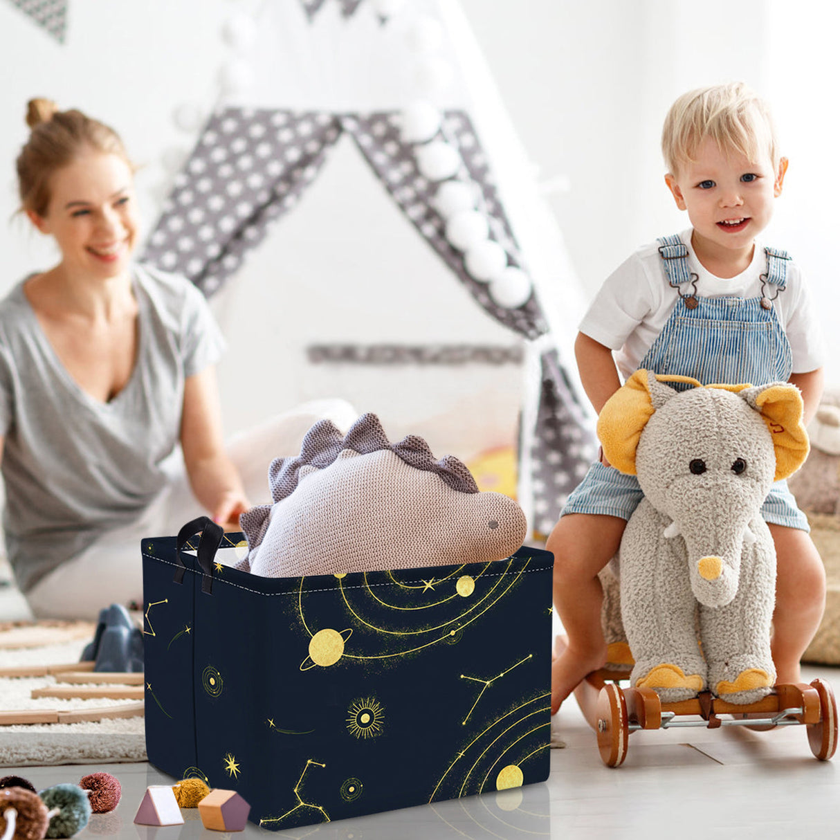 Blue Planet Collapsible Storage Basket