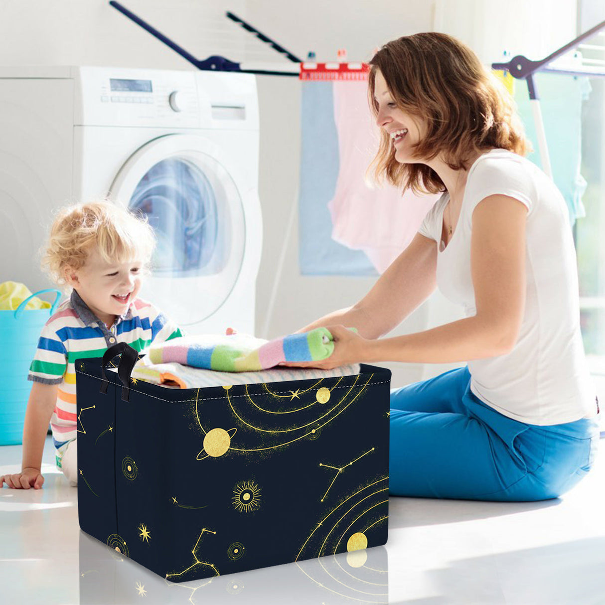 Blue Planet Collapsible Storage Basket