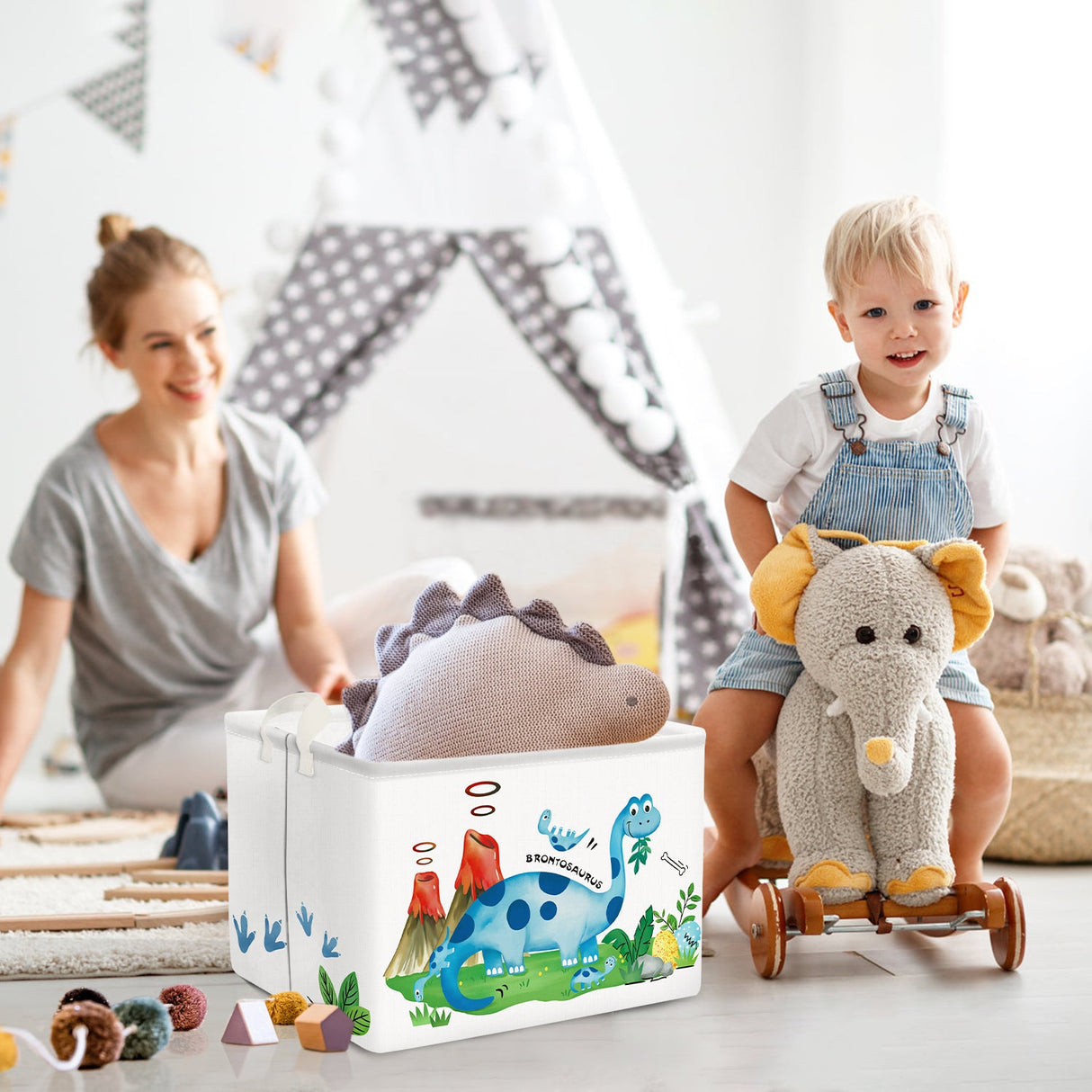 Simple Dinosaur Collapsible Storage Basket