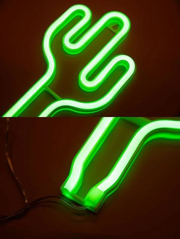 Cactus Design Green Neon Light