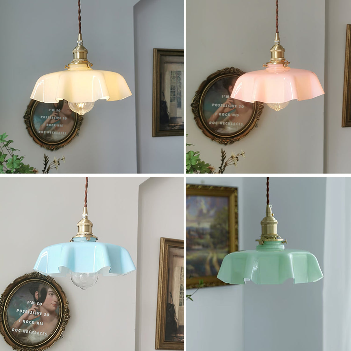 Mint Green French Pendant Lamp